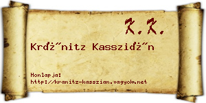 Kránitz Kasszián névjegykártya